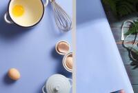 New MULLSAN Self-Adhesive Solid Color Matte Textured Vinyl Peel and Stick Wallpaper Paper Wallpaper Shelf Liner Home Decorative Paper,24inch by 118inch (Light Blue)