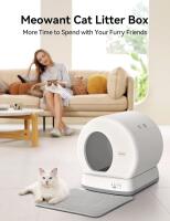 New Retail $330 MeoWant Self-Cleaning Cat Litter Box, Integrated Safety Protection Automatic Cat Litter Box for Multi Cats, Extra Large/Odor Removal/APP Control Smart Cat Litter Box with Mat & Liner