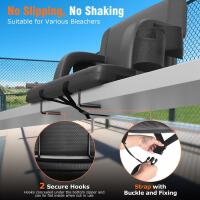 New Suteck 2PC Dual-Side Heated Stadium Seat with Back Support, 21" Wide Cushion, Foldable Bleacher Chair W/USB 3-Level Heating, 5 Storage Pockets &acirc;&euro;&ldquo; Portable Stadium Chair for Outdoor Camping Sports Game