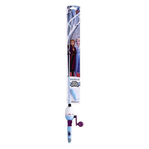 New Shakespeare Disney Frozen II Kit 2'6" Spincast Combo for Kid, Gel-Tech Comfort Grip Handle, Safety Hook Keeper, Includes Practice Casting Plug