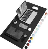 New TOWWI Dual Sided Desk Pad, Large Desk Mat, Waterproof Desk Blotter Protector Mouse Pad, Leather Desk Pad Large for Keyboard and Mouse (39" x 20", Black)