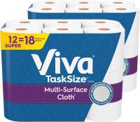 New Viva Multi-Surface Cloth Paper Towels, Task Size - 12 Super Rolls (2 Packs of 6) - 81 Sheets Per Roll