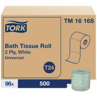 New Tork Septic Safe Toilet Paper, White, 2-Ply 100% Recycled, Eco-Friendly, T24 Compatible 96 Rolls x 500 Sheets (TM1616S)