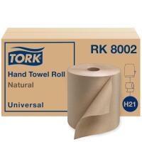 New Tork Natural Paper Hand Towel Roll H21 100% Recycled Fiber, Universal Fit 6 Rolls x 800 Ft (RK8002)