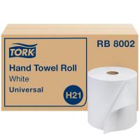 New Tork Universal Hand Towel Roll White, Compatible with H21 Dispensers, 100% Recycled Fiber 6 Rolls x 800 Ft (RB8002)