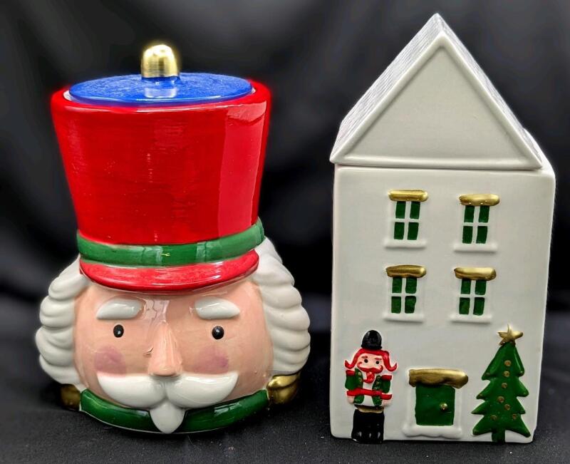 2 New Ceramic Christmas Cookie Jars Up To 9" Tall, SKU 3-860-3301