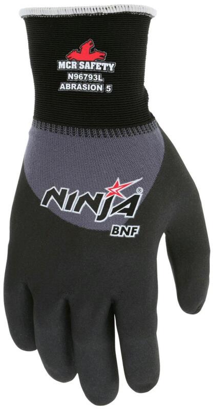 New Size XL Men's MCR Safety NINJA BNF N96793XL Abrasion 5 Nitrile-Coated Gloves