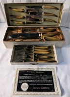 Vintage Crown Shieffield Stailess Steel Cutlery Set. 15 PC.
