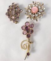 Three (3) Vintage Ladies Brooches . See photos for size