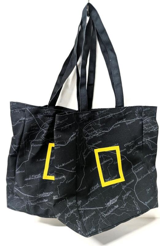2 New National Geographic Heavy Duty Canvas Tote Bags, 11.5" &times; 5" &times; 12.75" High (Excl Handles)