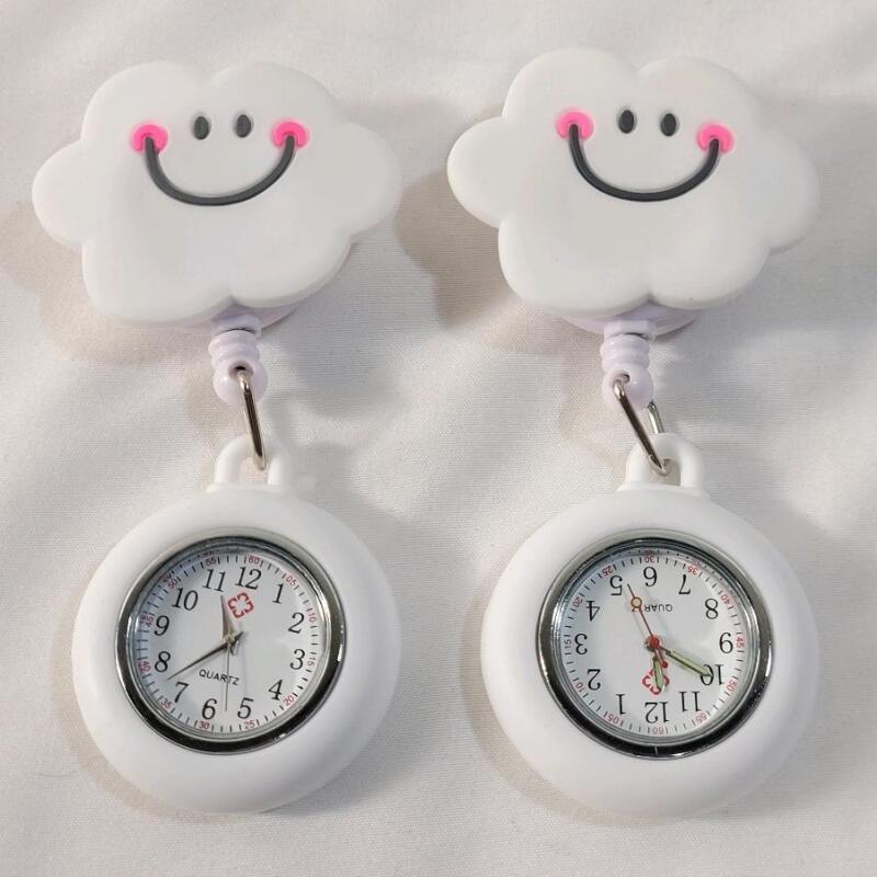Two (2) Nurse Retractable Clip-On Watch Fob . Both Require Battery , Untested