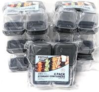 7 New Fresh & Store 4-Pack S Storage Containers, 2" Tall, Freezer, Microwave & Top Rack Dishwasher Safe