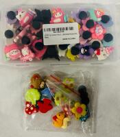 40+ Assorted Shoe Charms, Includes Hello Kitty, Flowers, and More