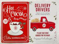 2 Decorative Metal Signs, Winter Themed, Both 8&rdquo; x 12&rdquo; - See Photos