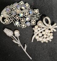 3 Lovely Bling Bling Brooches
