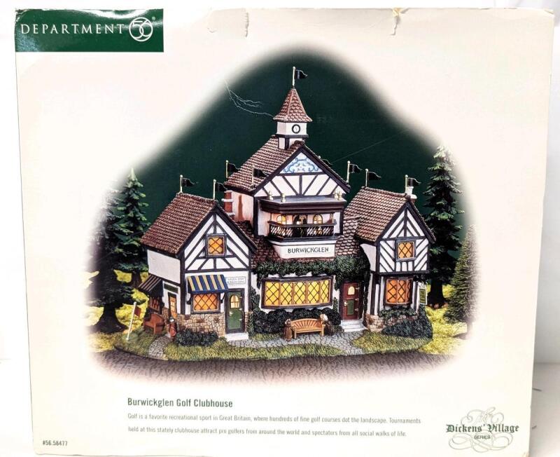 As-New Department 56 DICKENS' VILLAGE "Burwickglen Golf Clubhouse" Light-Up Building