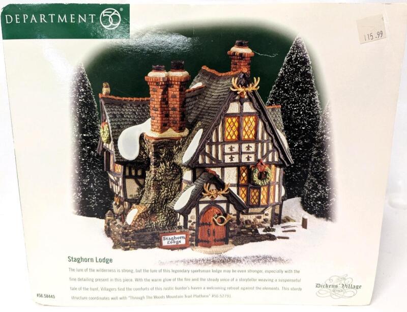 Department 56 DICKENS' VILLAGE "Staghorn Lodge" Light-Up Building, Untested