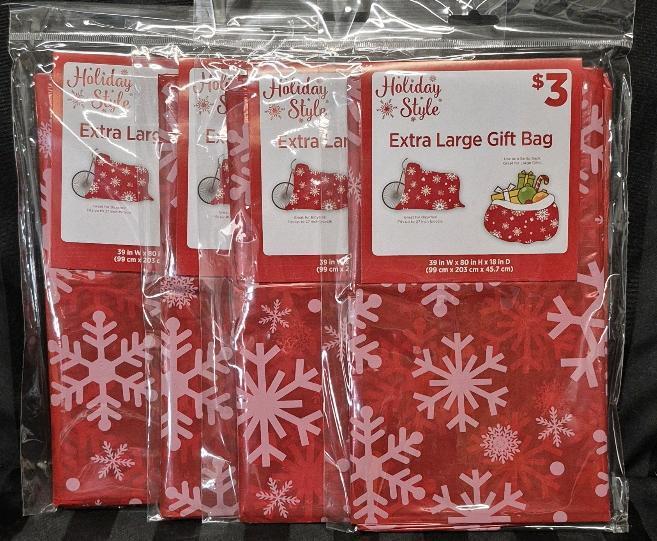 4 New Extra Large Gift Bags 39W x 80H x 18"D