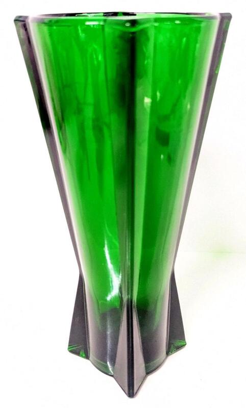 MCM Vintage Unsigned Anchor Hocking Emerald Green Rocket Vase, 9" Tall, No Chips or Cracks
