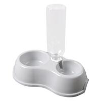 New Pet Food & Water Dish, Gravity-Fed Water Reservoir & Food Scoop, 8.75" Tall at Bottle, Plastic