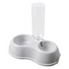 New Pet Food & Water Dish, Gravity-Fed Water Reservoir & Food Scoop, 8.75" Tall at Bottle, Plastic