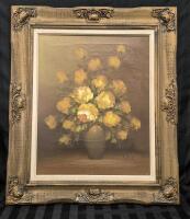 Vintage Framed Painting on Canvas Signed 22.75" by 26.75"