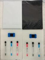 2 New Magnetic Whiteboard Sets, 12&rdquo; x 8&rdquo;, with 3 Markers and 1 Eraser Each