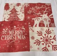 4 New Christmas Decorative Pillow Covers 17 by 17"