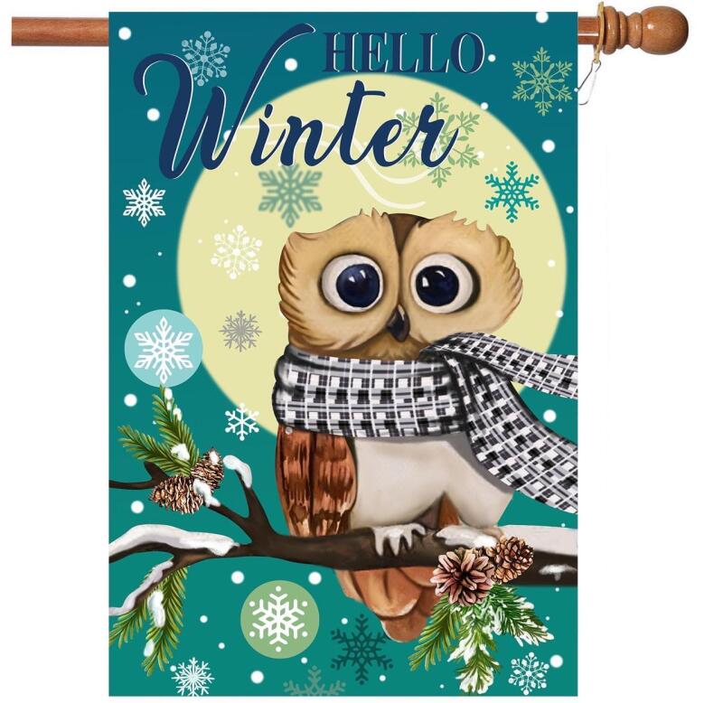 As-New Winter Owl Flag, 28&rdquo; x 40&rdquo;