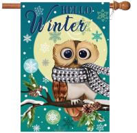 As-New Winter Owl Flag, 28&rdquo; x 40&rdquo;
