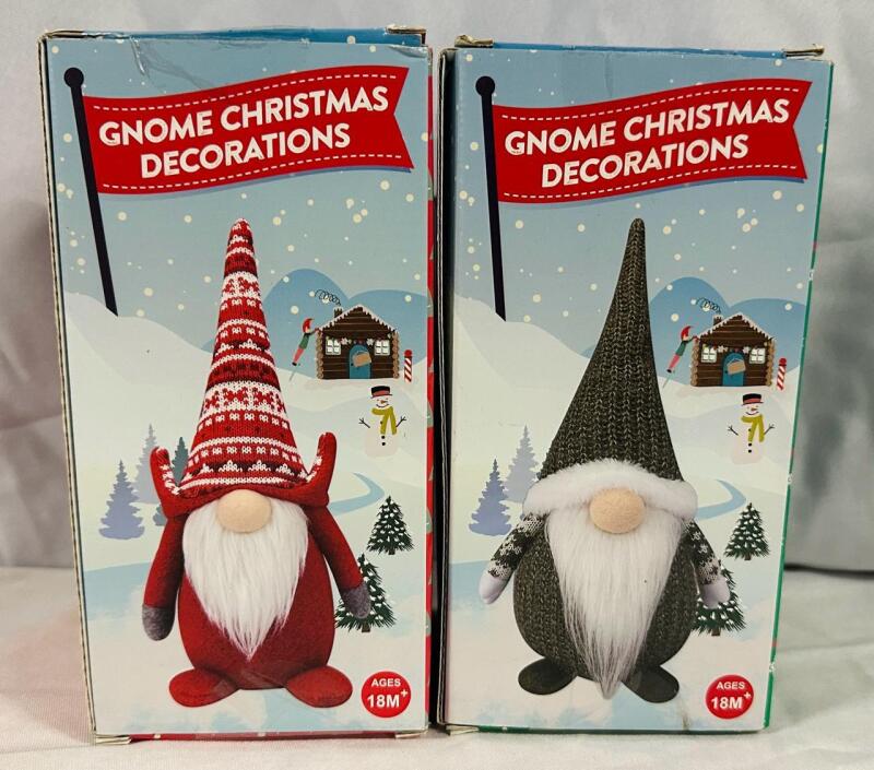 2 As-New Gnome Christmas Decorations, Approx. 12&rdquo; Tall