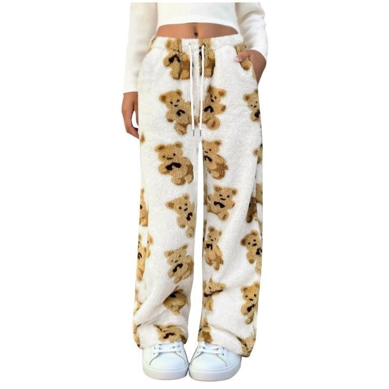 New sz Medium Women's Cozy Fuzzy Teddy Bear Pants