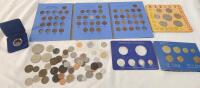 World Coin & Token Lot . Canada , USA , Mexico , Dutch, British Virgin Island , India . Includes USA Pennies in Canada Coin Book & 1987 Canada Proof Loonie