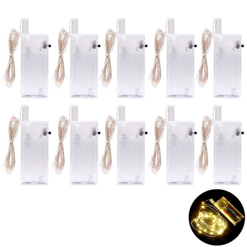 New 10pc 9.84ft Battery-Powered LED String Lights /Fairy Lights, Each Uses 2 AA Batteries (Not Included)