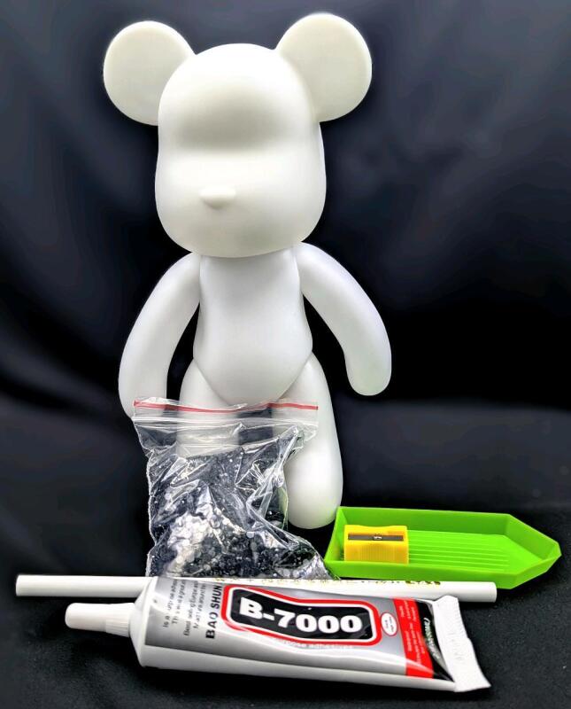 New 8.5" Tall Vinyl Bear Black Diamond Painting Kit