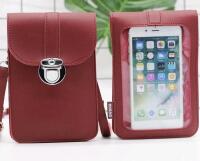 New Crossbody PU Leather Touch Screen Mobile Phone Bag - 7.5" by 5"