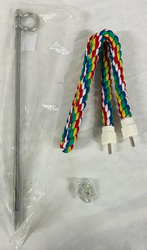 2 New Pet Products, Includes Naceture 16&rdquo; Pet Stake and 33&rdquo; Bird Perch/Bungee Rope