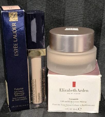 [See Desc] 2 Elizabeth Arden Makeup Products: Soft Touch Brightening Skincealer 6mL 1C & Lift and Firm Cream Makeup 30mL