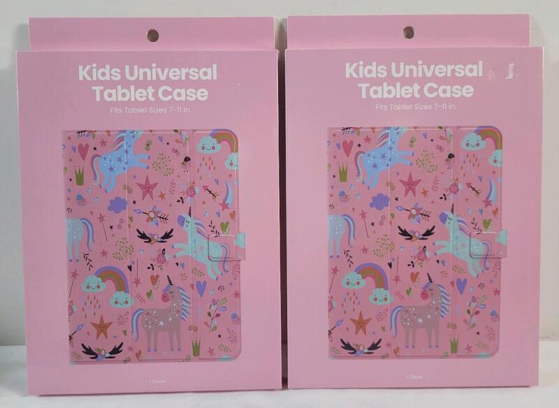 Two (2) New Kids Universal Tablet Cases , Fits Tablets Sizes 7" to 11"