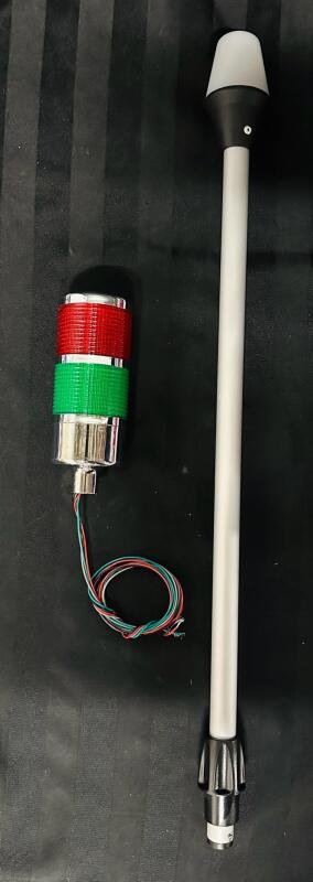 2 Boating Lights, Includes LED Red/Green Warning Light Model D and Stern Anchor Light (23&rdquo; Long)