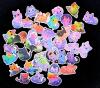 New O/S Kitty Face Socks & 50 Cute Cartoon Celestial Kitty Sticker Decals (Most Around 1.5" - 2" Long) - 2