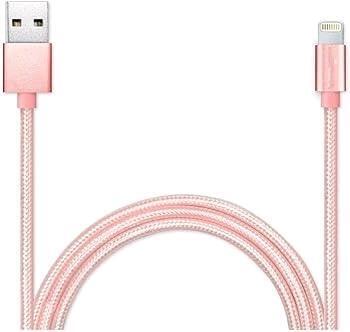 New 2 Meter-Long (78") USB to Lighning Charging Cable in Rose Gold