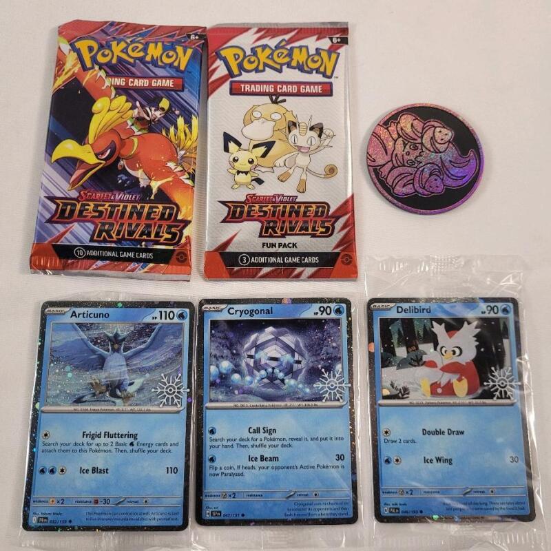 Pok&eacute;mon TCG Sealed Wax Packs (2) , Pok&eacute;mon TCG Single Sealed Cards (3) & One (1) Pok&eacute;mon Game Disc