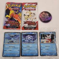 Pok&eacute;mon TCG Sealed Wax Packs (2) , Pok&eacute;mon TCG Single Sealed Cards (3) & One (1) Pok&eacute;mon Game Disc