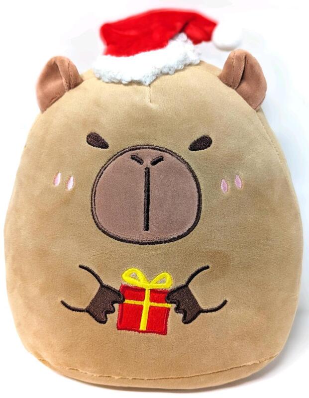 New Soft 9" Tall Pillow-Style Christmas Capybara Plush
