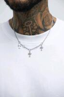 New 20" Long Multi Cross Pendant Necklace