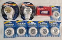 New - 2 Sylvania LED Motion Lights , Radio Shack Detector Alarm & 6 Reactor Energy LED Bright Light