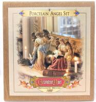Vintage 1999 As-New Sealed Grandeur No&euml;l Collector's Edition 2pc Porcelain Angel Set, Up To 10.25" Tall