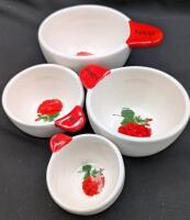 4 New Ceramic Measuring Cups. .25, .33, .5 and 1. Cup.