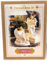 Vintage 2001 New Sealed Grandeur No&euml;l Collector's Edition 2pc Porcelain Angel Set